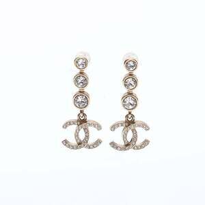 CHANEL Gold Logo Earrings